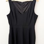 J.Crew | Dress Black Smooth 100% Wool V-Neck Sleeveless Zip Sheath | Size 14 Photo 0