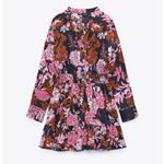 ZARA Floral Printed Fit and Flare Tiered Mini Dress in Multicolor Photo 14