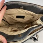 Tahari  blue gray silver hardware‎ metallic deep pocket shoulder tote purse bag Photo 7