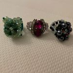 Swavorski Handmade Colorful Crystal Oval Pink Ring, size 6 Photo 4