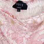 VICI  | Pink Floral Smocked Long Sleeve Dress Photo 7