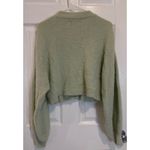 Kendall + Kylie Kendall & Kylie Fuzzy Cropped Cardigan Button Front Sweater Green M Photo 5
