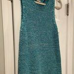 cupio NWT  Size M Scoop Neck Sleeveless Cotton Teal Heather Knit Vest Top Cotton Photo 4