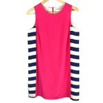 Amanda Uprichard  100% silk shift dress Pink White Blue striped Coastal preppy Photo 1