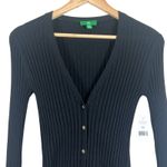 NWT Dip Cardigan Womens XS Black Ribbed Button Front V Photo 1