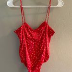 ZARA Lace Up Red and White Star One Piece Bathing Suit NWT Photo 3