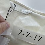 ZARA Shirt Womens Large White 100% Linen Short Sleeve Boxy Pocket Crewneck Top Photo 2