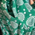 Boden Geometric Print Cap Sleeve Button Front Shirt Dress Size 4 Kelly Green Photo 11