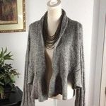 J.Jill Women's Gray Solid Acrylic Long Sleeve Front Tie Cardigan Sweater Size L Photo 0