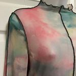 Blanc Clothing Tie Dye Mesh Exposed Seam Maxi Dress Photo 4