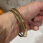 2 Gold Plated Slip On Bracelets Photo 6