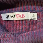 Just Fab Women's XL Striped Turtleneck Sweater Dress Burgundy Navy Long Sleeve Photo 5