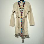 Faherty  x B.Yellowtail Crow Stripes Tassel Organic Cotton Duster Cardigan M/L Photo 9