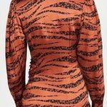 ANINE BING  Penelope orange zebra silk wrap dress small Photo 1