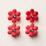 Kate Spade Floral Linear Earrings -  new york x Target Red nwt Photo 0