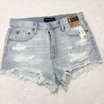 Aeropostale Highs Rise Women's Ripped Light Blue Jean Shorts 2.5" Size 4 Photo 0
