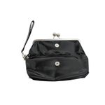 Vintage Y2K Black Vinyl Foldover Clutch Bag Silver Hardware Punk Goth Rocker Photo 3