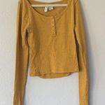 H&M Yellow Cropped Long Sleeve Top Photo 0