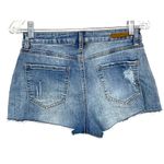 Almost Famous  Floral Embroidered Jean Shorts Cut Off Raw Hem High Rise Sz 5 NWT Photo 6