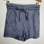 EXPRESS high rise shortie paperbag shorts tie blue women’s size small casual Photo 0