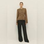 Elodie  Loren Wool Blend Sweater Cardigan Cocoa Cozy Quiet Luxury One Size NWT Photo 3