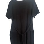 J.Crew Black Short Sleeve Jersey Dress, Wrap Knot Tie at front waist, size XL Photo 3