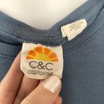 C&C California short sleeved blue ribbed shirt summer top cotton modal size S Photo 2