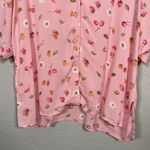 Zoe California Women L Pink Fruit Berry Shirt Short Sleeve Button Front Summer Size L Photo 1