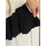 Free People  Solid Gold Ribbed Skirt Black L NWT Flared Knit Cozy Casual Photo 2