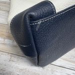VTG Liz Claiborne Leather Co Purse Handbag Cream Navy Drawstring Satchel Preppy Blue Photo 7