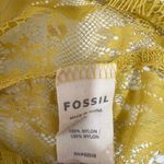 Fossil Yellow Lace Sheer Blouse Short Sleeve Top Size Small Photo 5