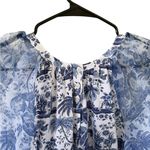 STAUD Garden Balloon Sleeve Shift Dress In China Blue Toile Photo 6