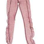 Lululemon burgundy striped full length pants sz 4 27.5” length Photo 0