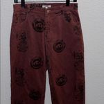 Miaou Graphic Brown Fargo Straight Leg Trousers Size Medium Photo 3
