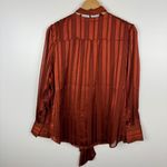 Chico's  Shadow Stripe Removable Scarf‎ Blouse Sz 2 (US 12/14) Long Sleeve Career Photo 9