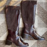 Newport News Suede And Faux Crocodile Boots Photo 0