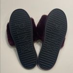 PINK - Victoria's Secret  Burgundy Slippers with Silver Dog Photo 1