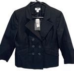Ann Taylor Loft Ladies Black Lined Double Breasted Jacket Size 8P NWT Photo 0
