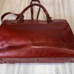 Texier Leather Satchel Shoulder Bag Work School Travel Vintage Redish Brown Red Photo 7