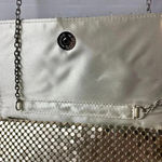 Jessica McClintock  GOLD SEQUINED SHOULDER CROSSBODY PURSE SILVER CHAIN STRAP Photo 6