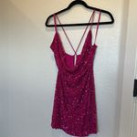Retrofete Mich Sequined Cowl Cocktail Dress in Ruby Pink Size Medium Photo 6