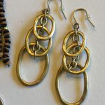 Lot of 3 Boho Beaded Shell & Satin Soft Gold Tone Dangling Pierced Earrings Photo 7