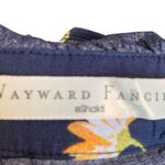 Eshakti Wayward Fancies Navy Blue Citrus Print Button-Down Blouse Ruffled Collar Photo 6