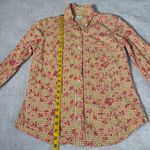 Odille Anthropologie Gold Coral Eyelet Gingham Shirt Top Womens 10 Blouse Spring Photo 6