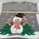 Notations  womens gray Holiday Christmas 3D snowman sweater size L Photo 6
