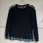 Anthropologie  PILCRO WOMENS BLACK/BLUE PLAID FLANNEL PULLOVER SWEATSHIRT XS Photo 2