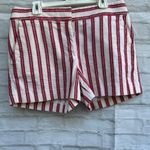 Loft  Red and White Striped Women Shorts Photo 1