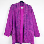 Sundance Vintage Women's Acid Wash Mid Length Denim Duster Jacket Purple Sz M Photo 0
