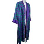 Victoria's Secret Vintage Gold Label Green Purple Satin Wrap Robe size S / M Photo 11