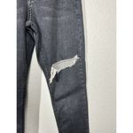 Topshop Jamie High Waisted Skinny Jean Size 25 Black Wash Distressed Knee Photo 2